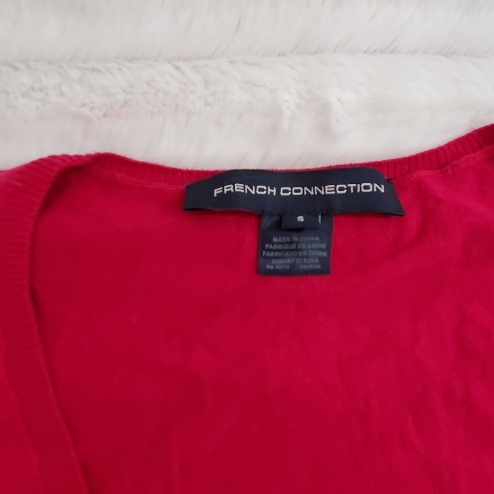 French Connection Deep red long sleeve soft v-neck top Small - Picture 5 of 8